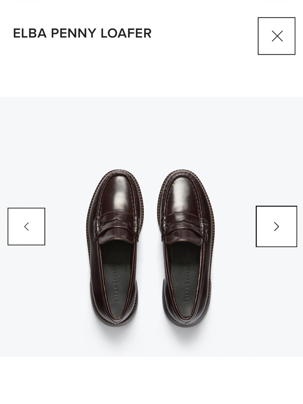 Freda Salvador Elba Brown Leather Penny Loafers 6.5 - Picture 3 of 12